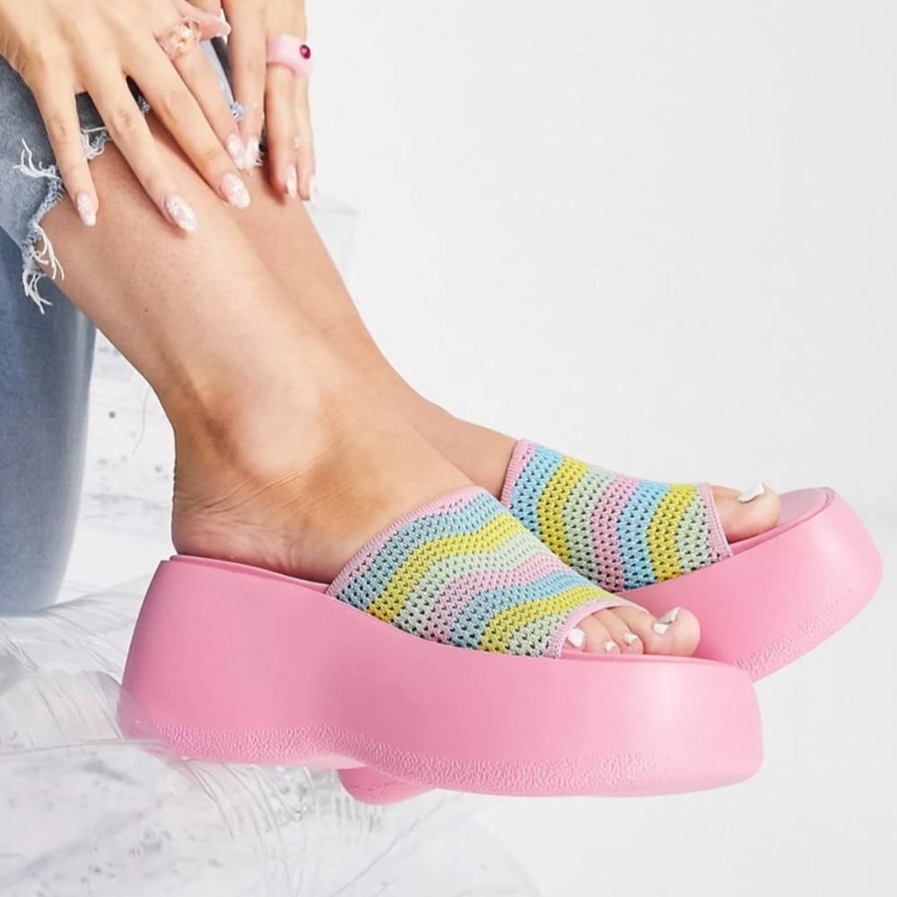 ASOS Platform Chunky Crochet Sandals